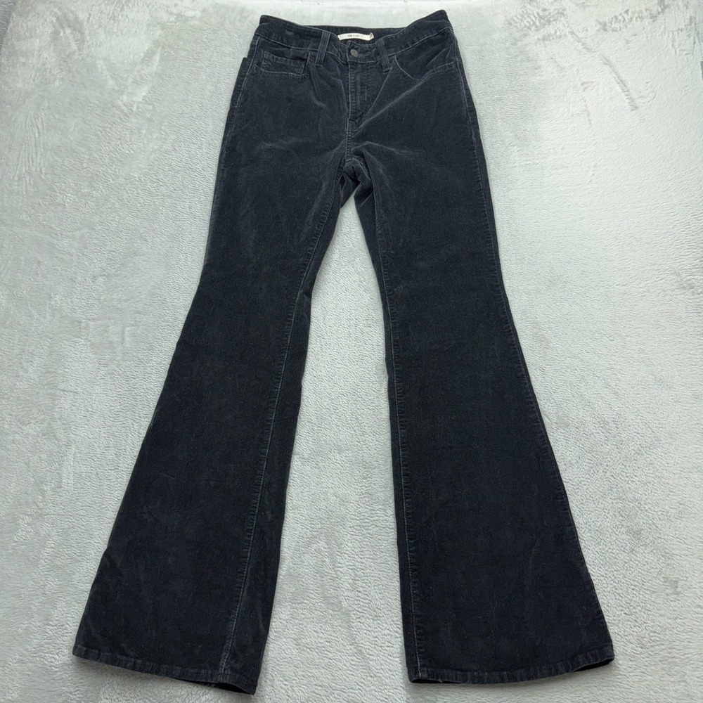 Levi's 726 Flare Pants Womens 27 High Rise Black Corduroy 18885-0016